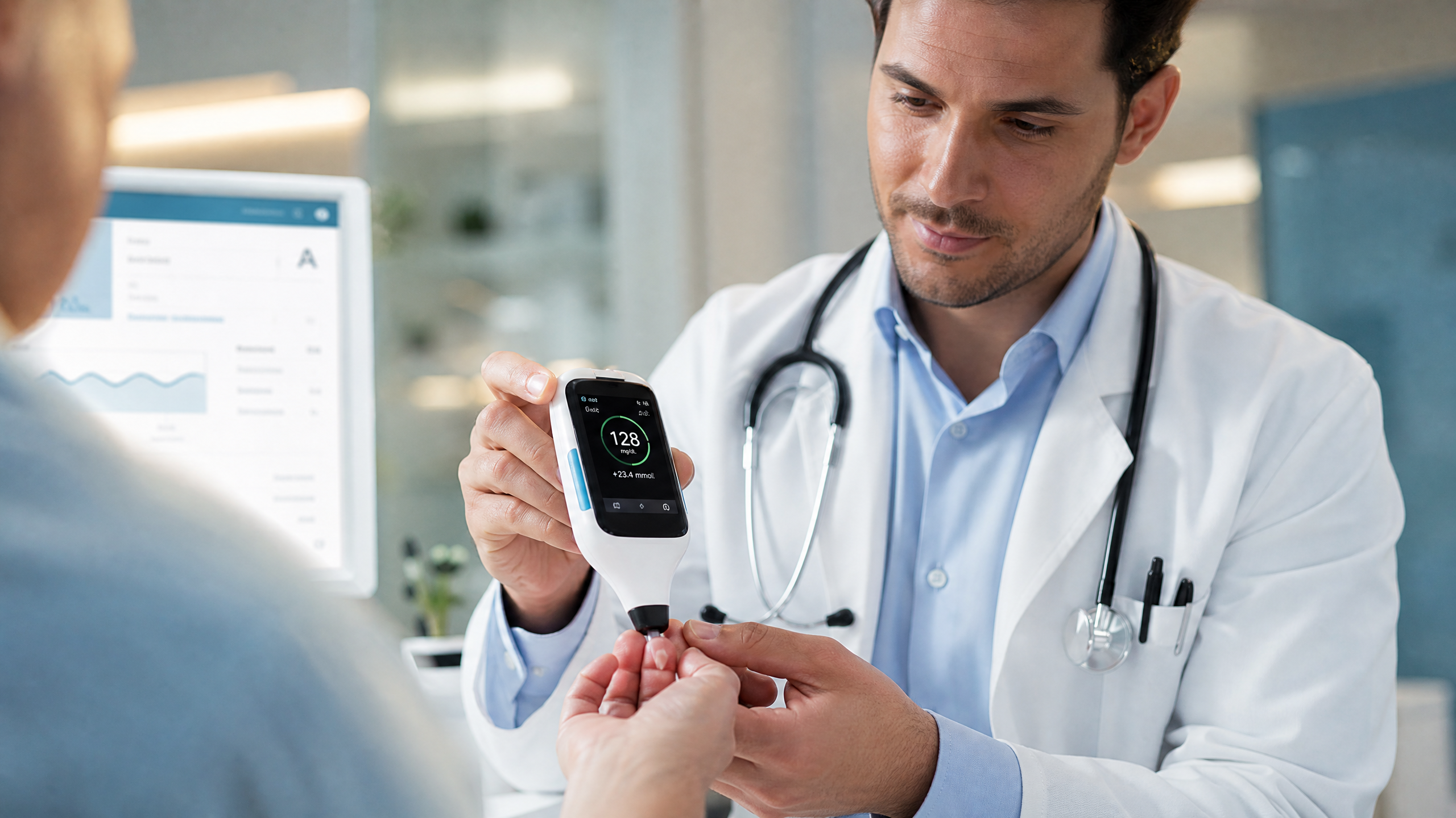Doctor using Chronus Health device